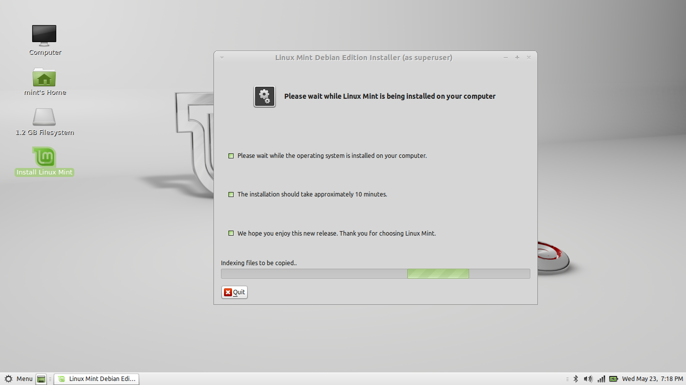 Copying the files. Copying the files.
