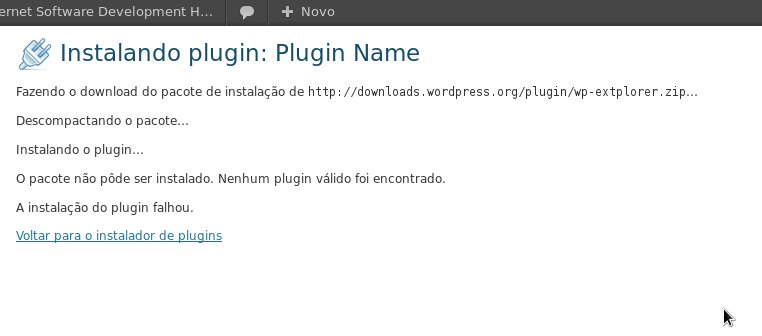 Error installing wp-eXtplorer Error installing wp-eXtplorer
