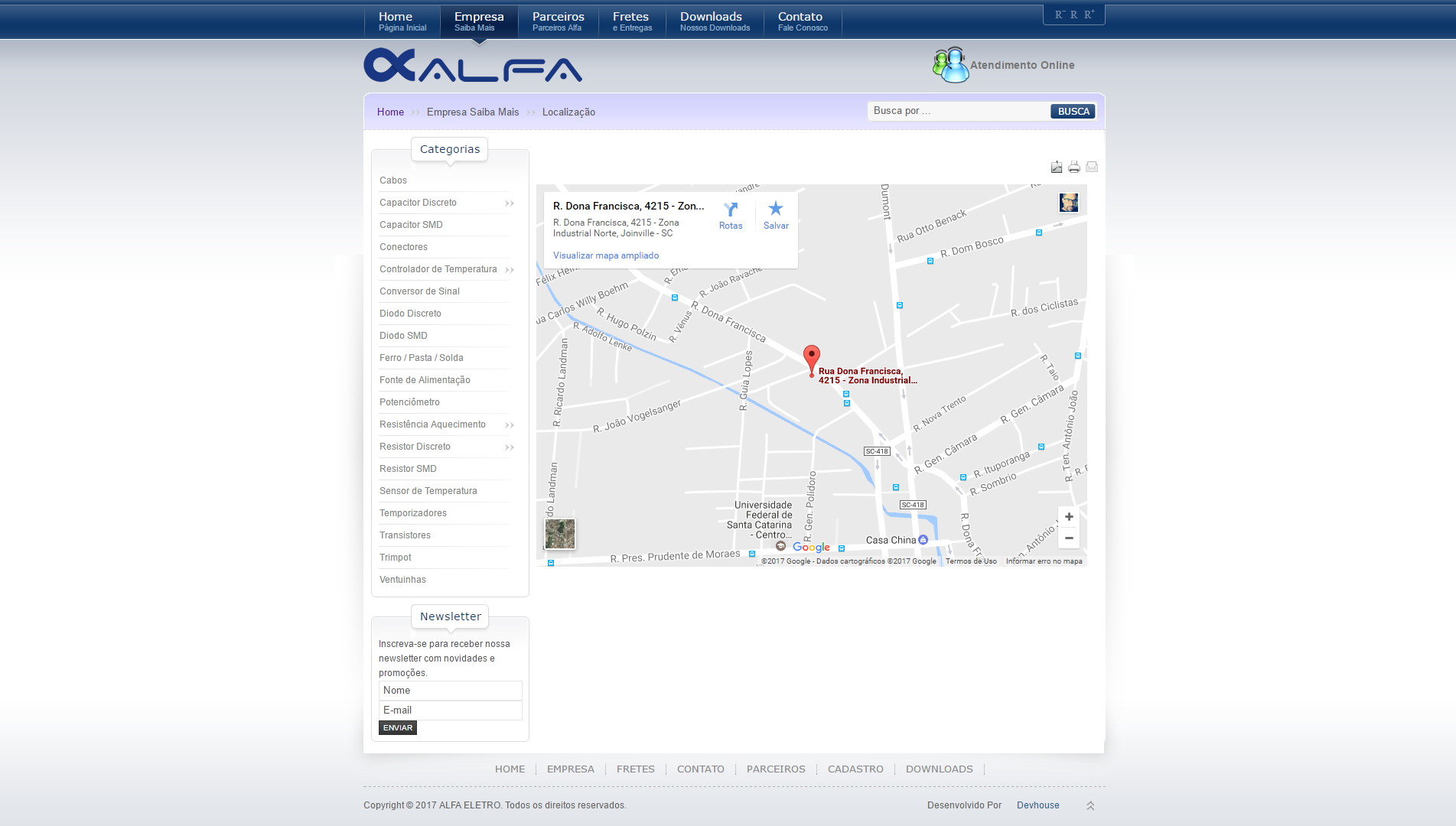 Alfa Eletro — Electronic Components Catalog — screenshot 4