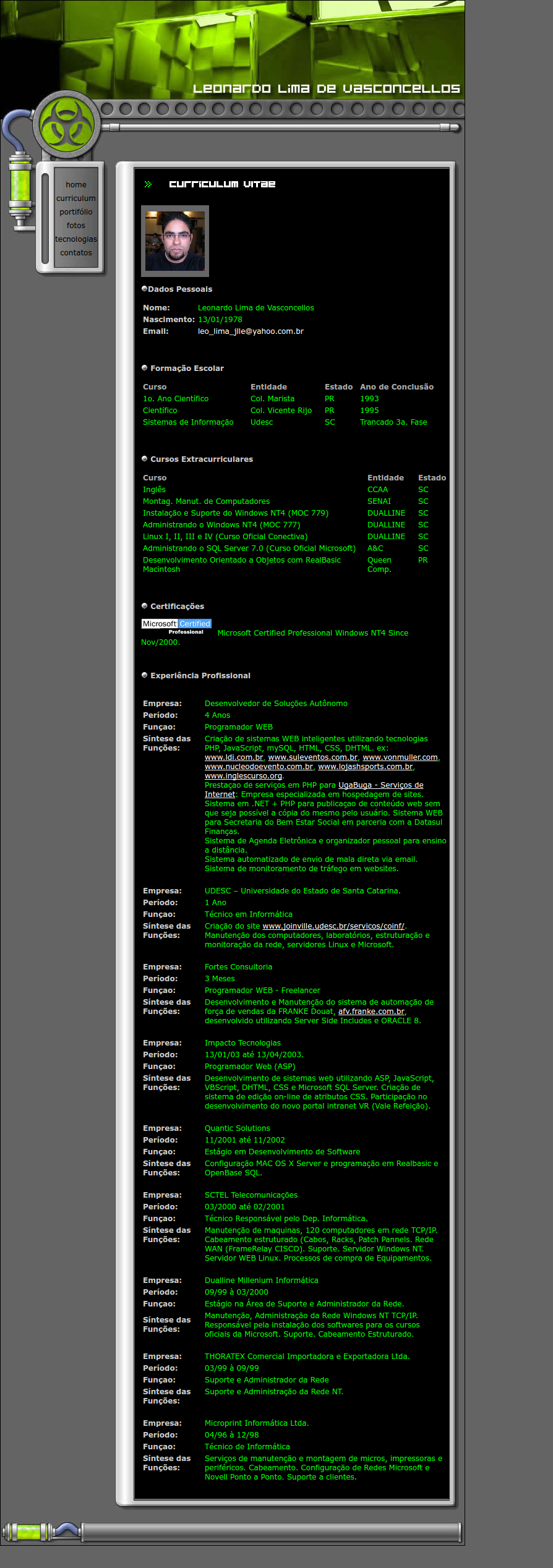 Leonardo Vasconcellos — First Website — screenshot 4