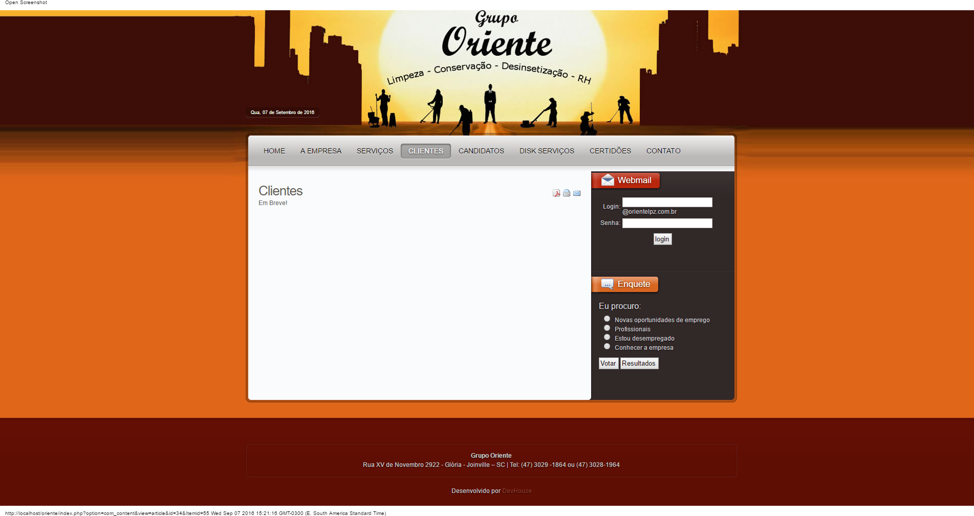 Oriente Limpeza, Conservação e Dedetização — screenshot 4