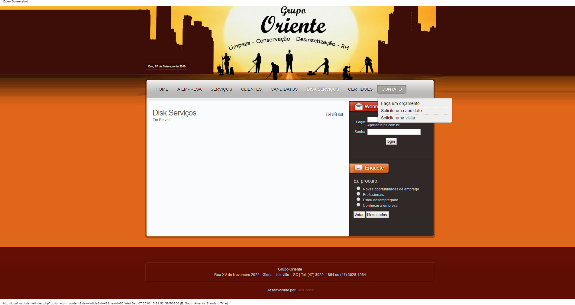 Oriente Limpeza, Conservação e Dedetização — screenshot 7