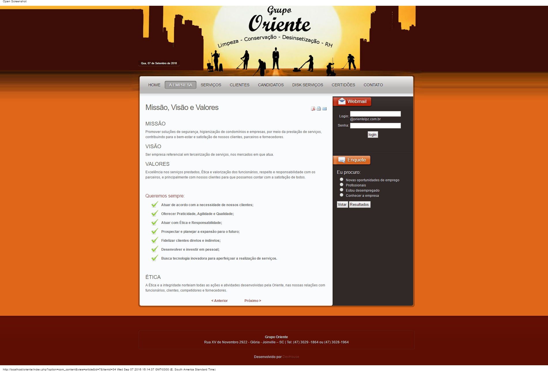 Oriente Limpeza, Conservação e Dedetização — screenshot 11