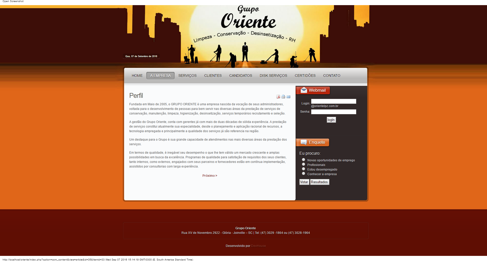 Oriente Limpeza, Conservação e Dedetização — screenshot 12