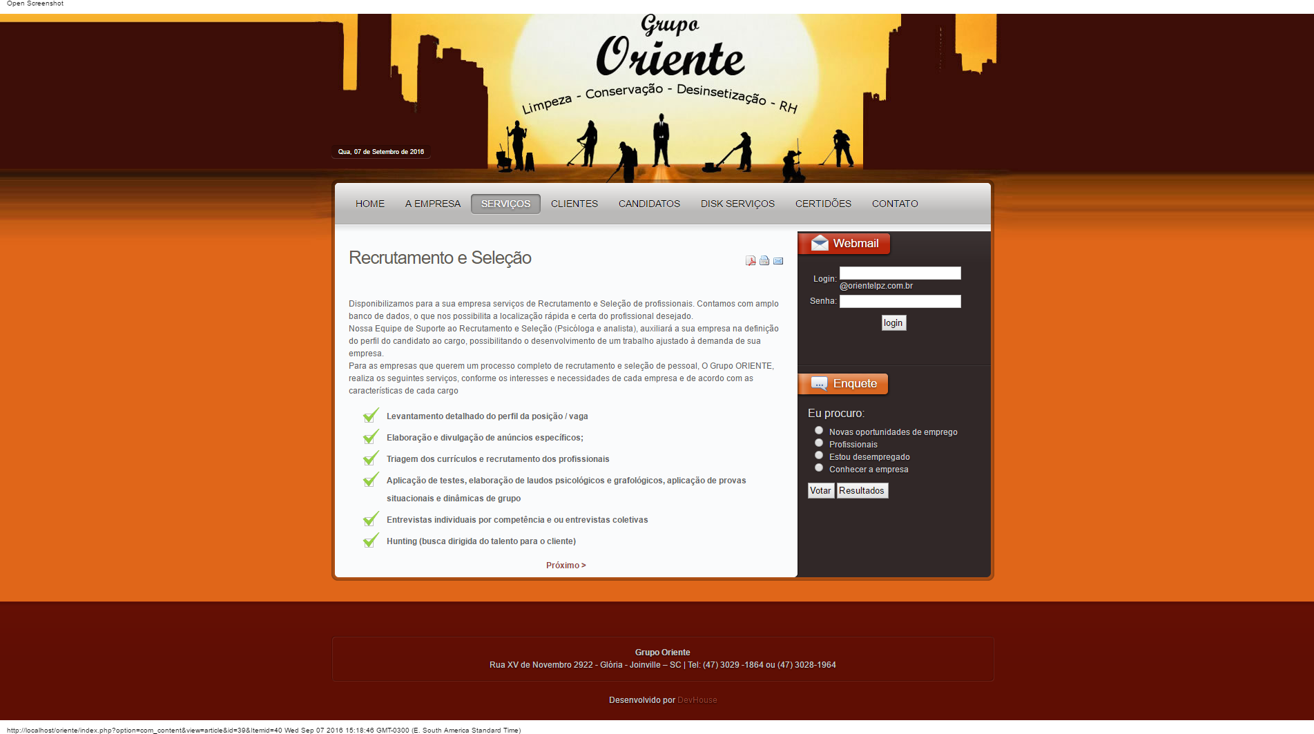 Oriente Limpeza, Conservação e Dedetização — screenshot 13