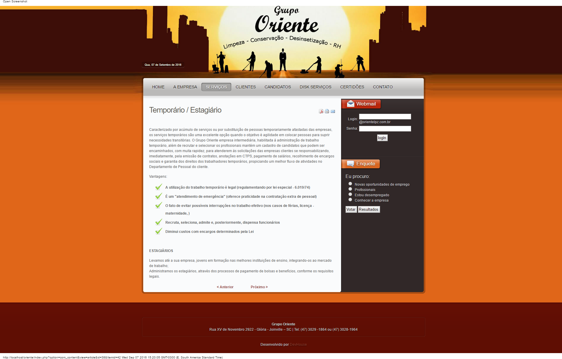 Oriente Limpeza, Conservação e Dedetização — screenshot 15