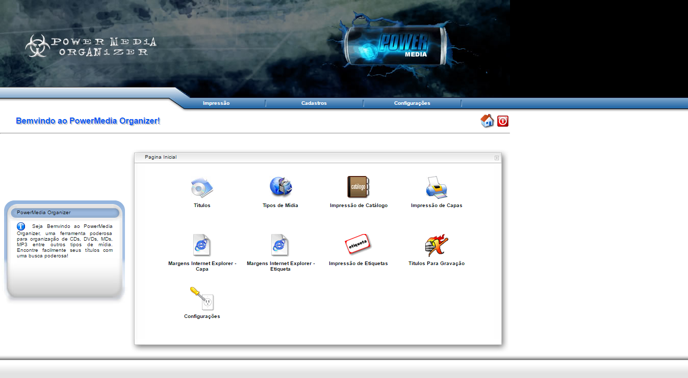 PowerMedia Organizer screenshot