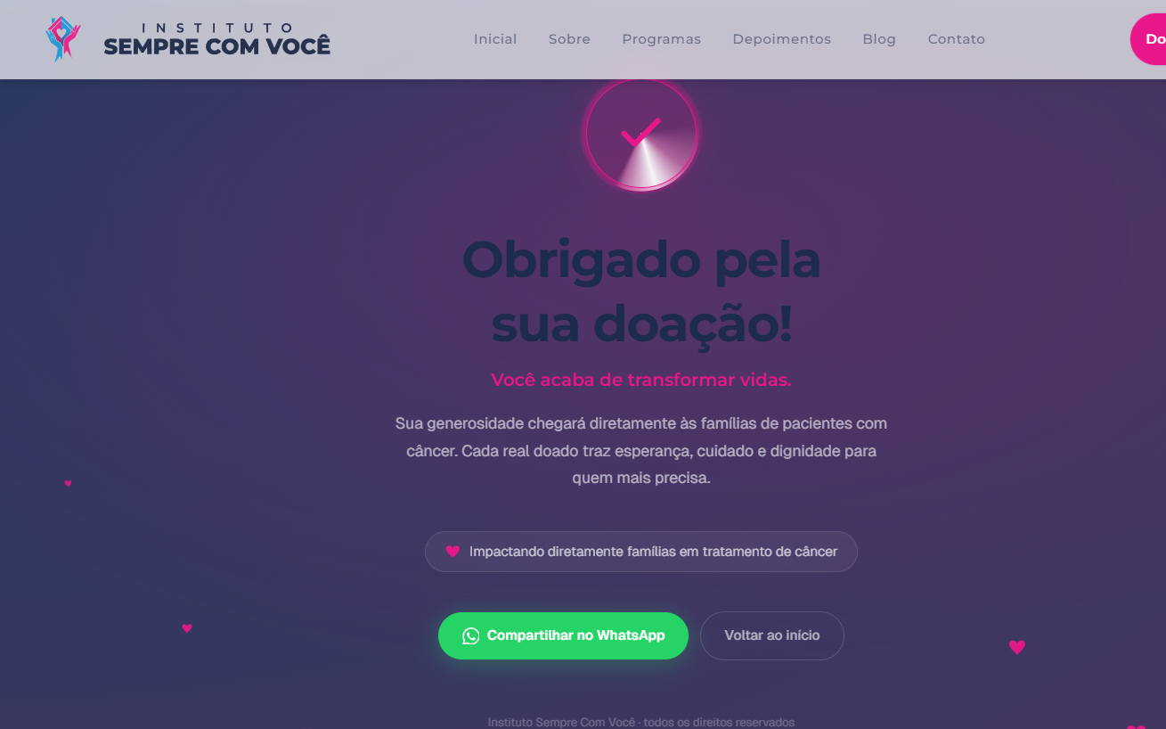 Instituto do Câncer Sempre Com Você — screenshot 6