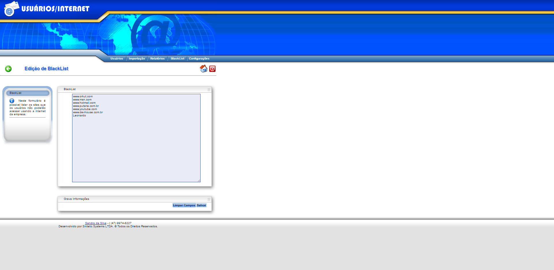 Squid Proxy User Console — screenshot 2