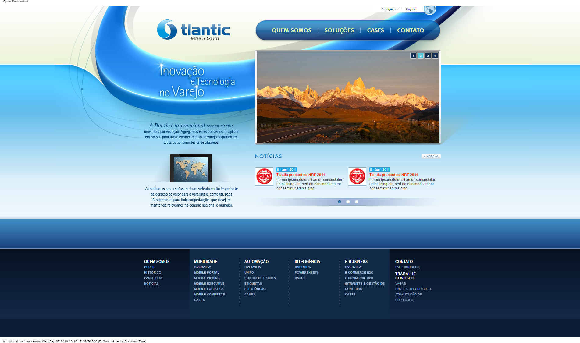 Tlantic — Corporate Website Wireframe screenshot
